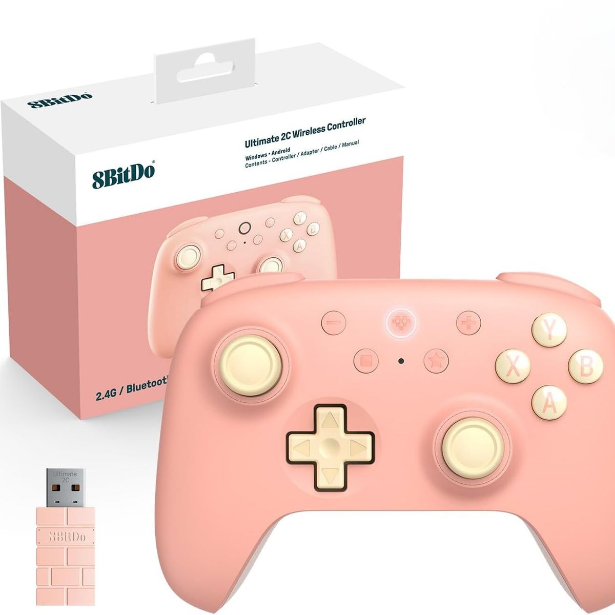 8BITDO - Control inalámbrico 8Bitdo Ultimate 2C para PC con Windows y Android - Rosa