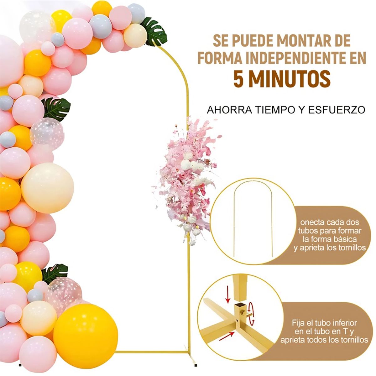GENERICO - Base Estructura Arco De Globos Aro Decoraciones 2 × 1 Metros