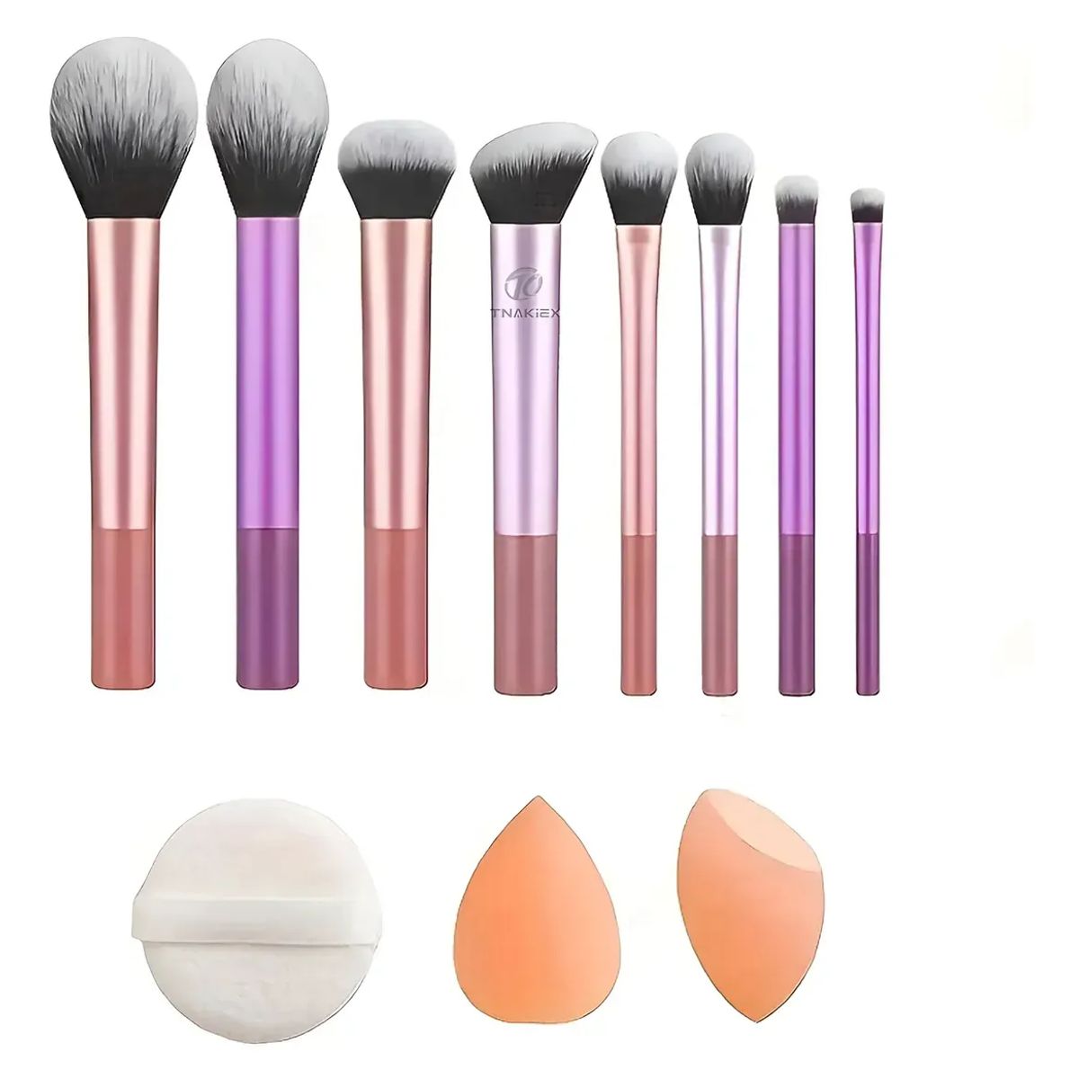 TNAKIEX - 11pzs Brochas De Maquillaje Base Profesional Kit Con Esponja