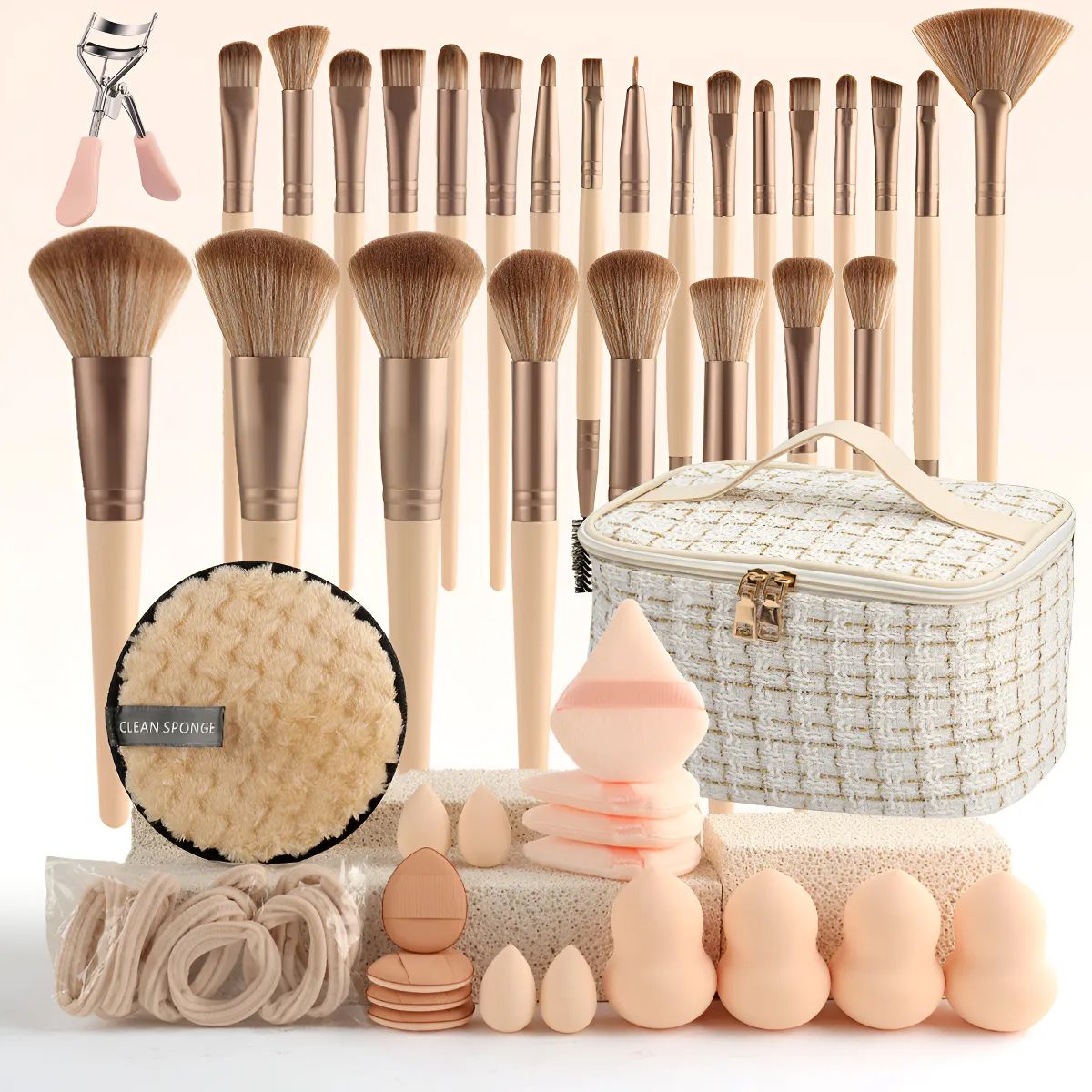 TNAKIEX - Set 45 Herramientas Belleza Brochas Maquillaje Profesional