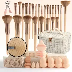 TNAKIEX - Set 45 Herramientas Belleza Brochas Maquillaje Profesional