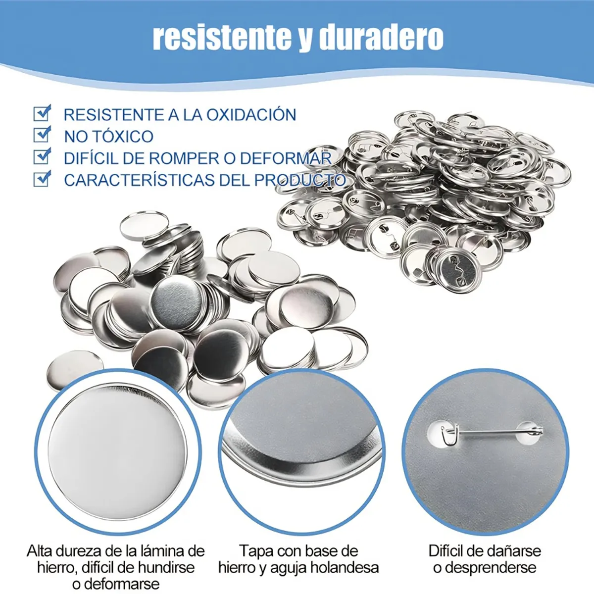 GENERICO - Chapitas Alfiler Metalicas Base Película 58mm 100 Insignia
