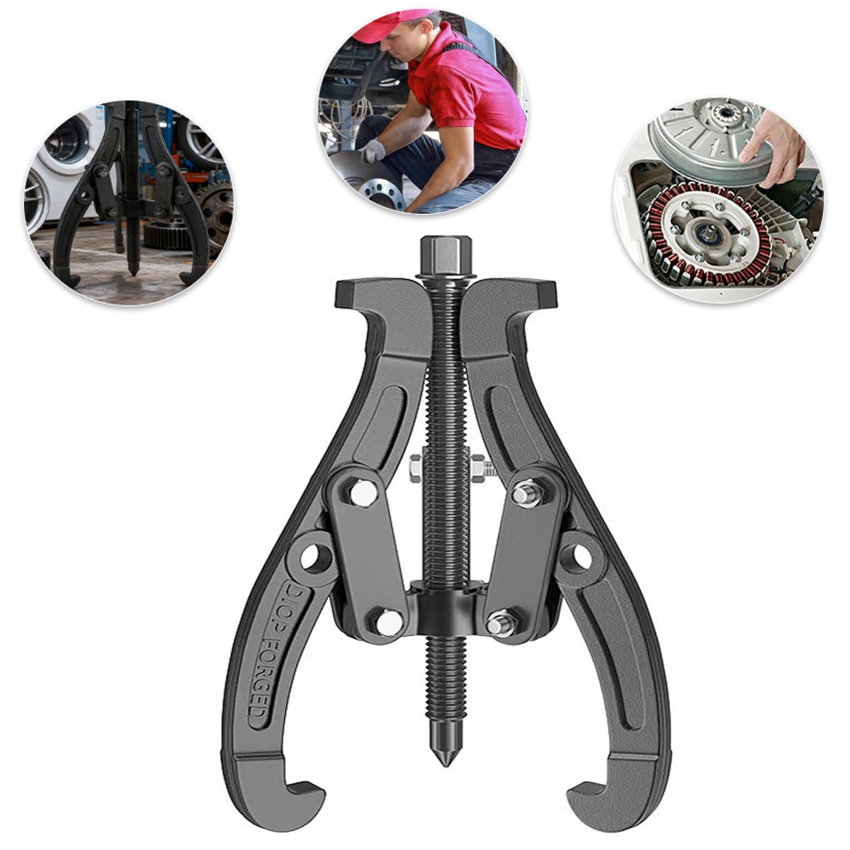 GENERICO - 3 Extractor Engranes Poleas Reversible Forja Brazos Mejora