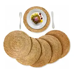 VIDA BUENAS - Set 6 Individuales Mantel Fibra Natural Yute 35 Cm Pack 6