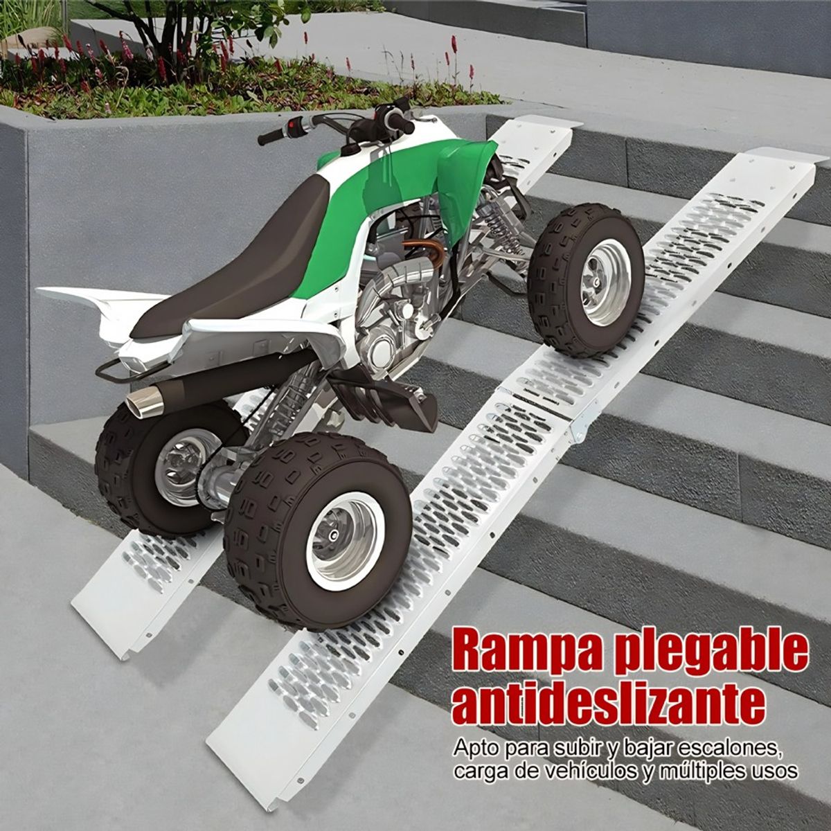 GENERICO - Rampas Para Motocicleta Acero Carga 260kg Plegable Engrosado