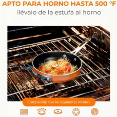 MOVI - Batería de Cocina 11 Piezas Aluminio Forjado Antiadherente Inducción Rojo