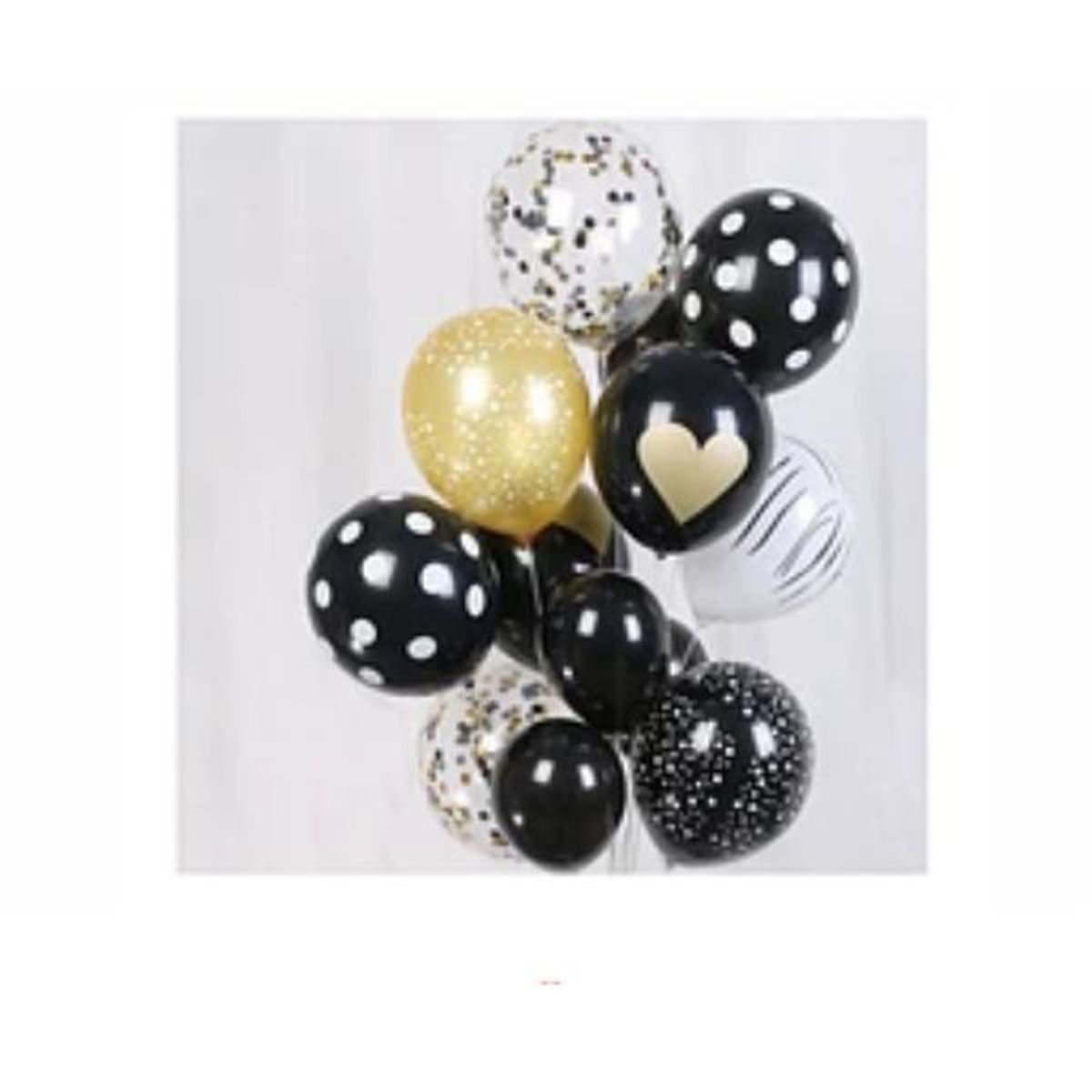 GENERICO - Set de globos dorado y negro 13pcs