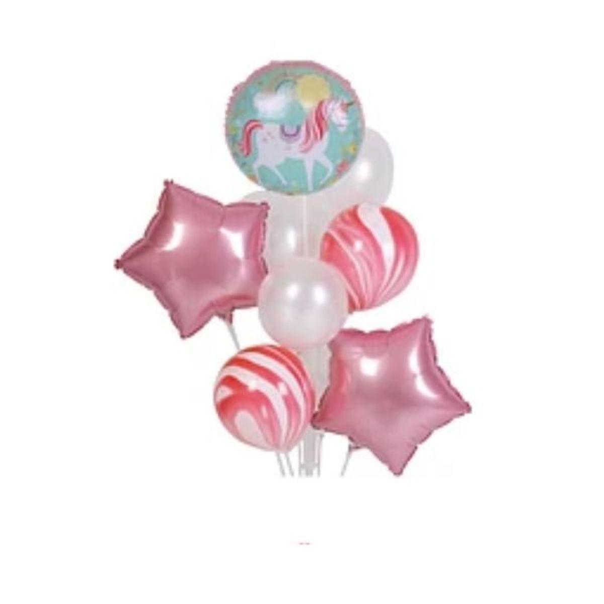 GENERICO - Set de globos unicornio rosa 9pcs