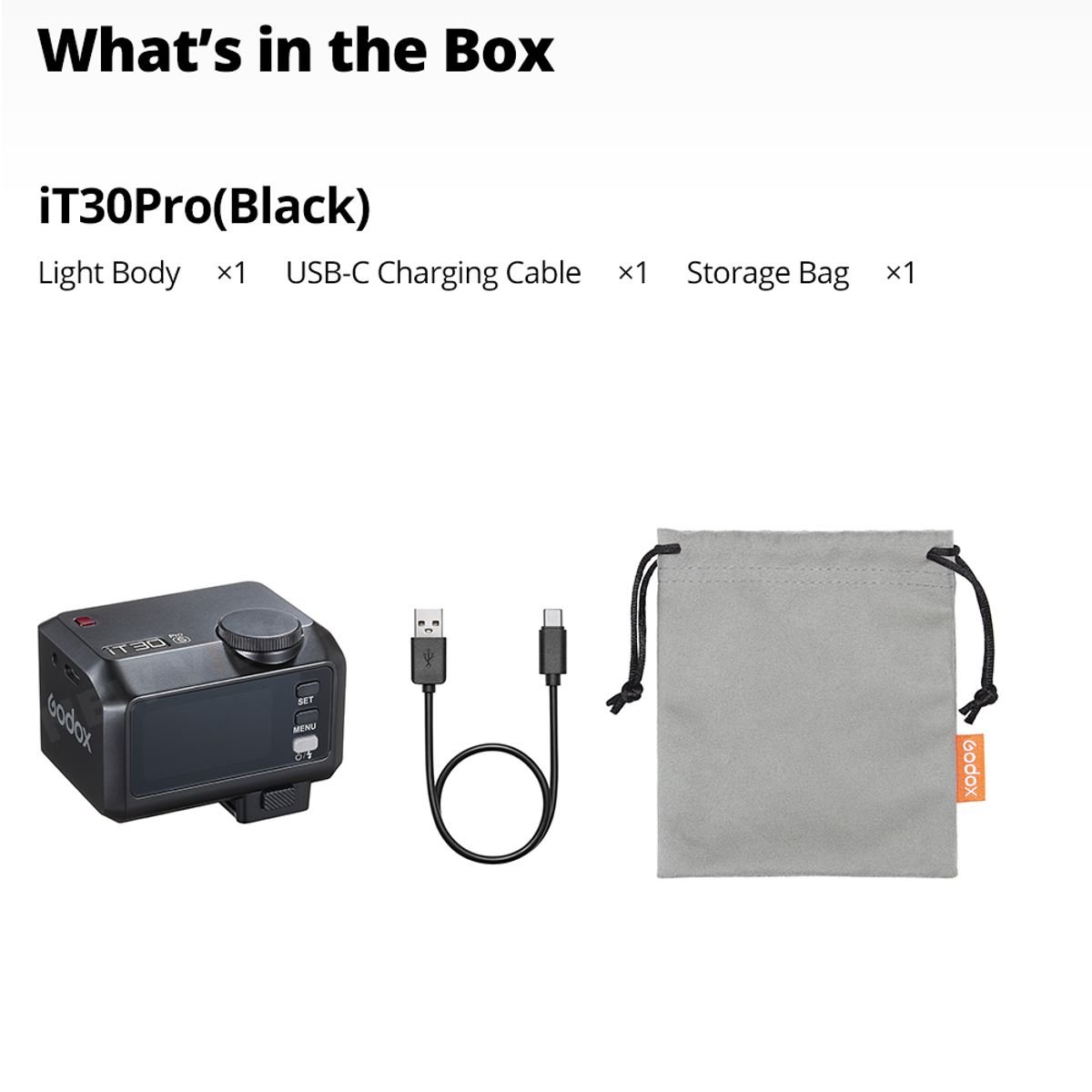 GODOX - Flash Godox IT30Pro-O para Olympus TTL HSS 18000s Mini Flash de pantalla táctil - Negro