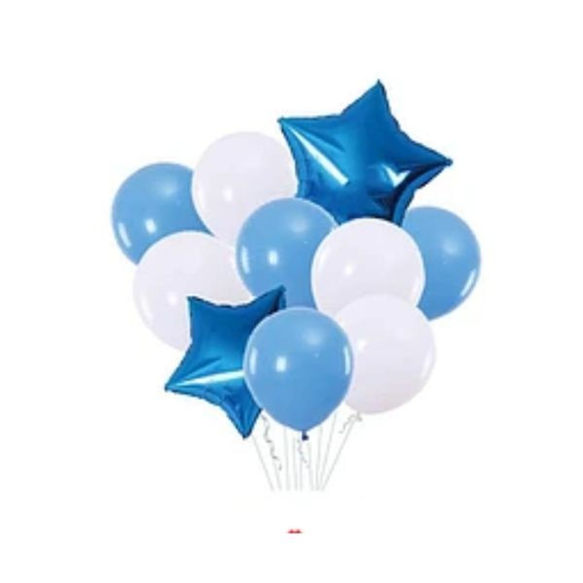 GENERICO - Set de globos de látex azul y blanco 10pcs