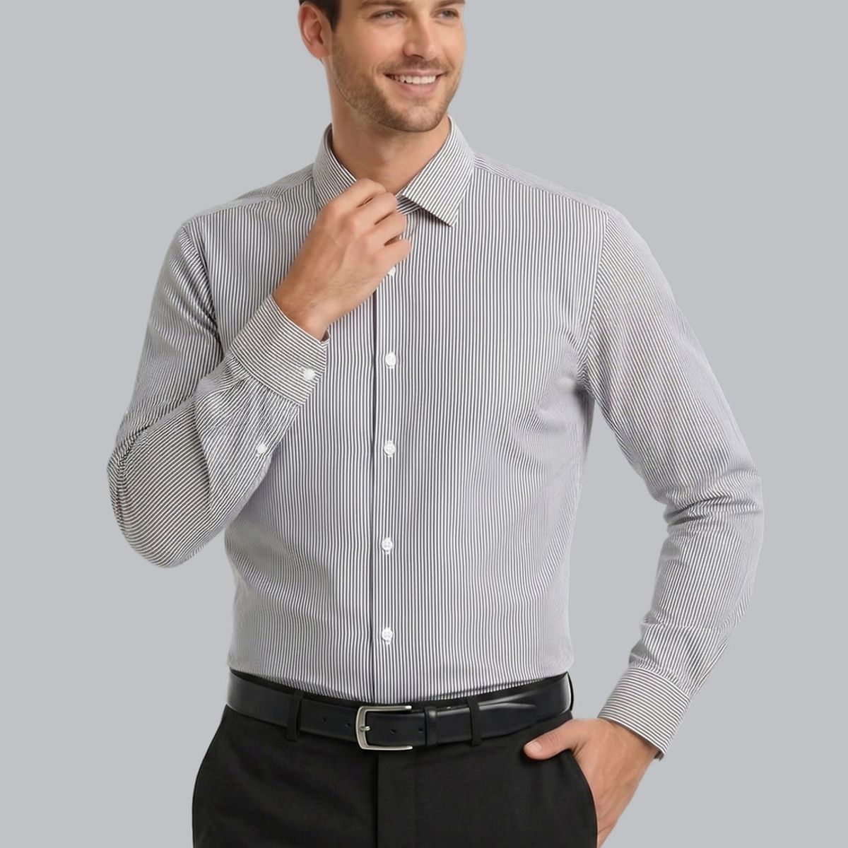 ARROW - Camisa Formal Rayas Tailored Fit Negro Arrow ARROW