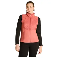 LORENZO DI PONTTI - Polerón Polar Rosado Sin Mangas Diseño Quilted a Tono
