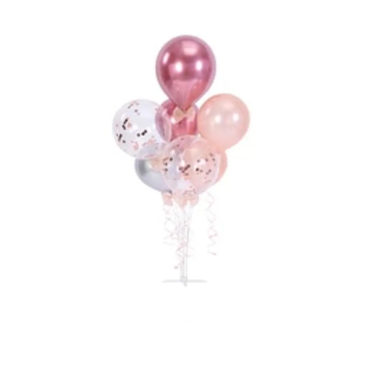 GENERICO - Set de globos con pedestal 7pcs rosa