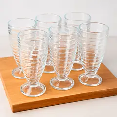 WAKESHOME - Juego 6 Copas para Malteada Batido / Copa Helado Vintage 370ml