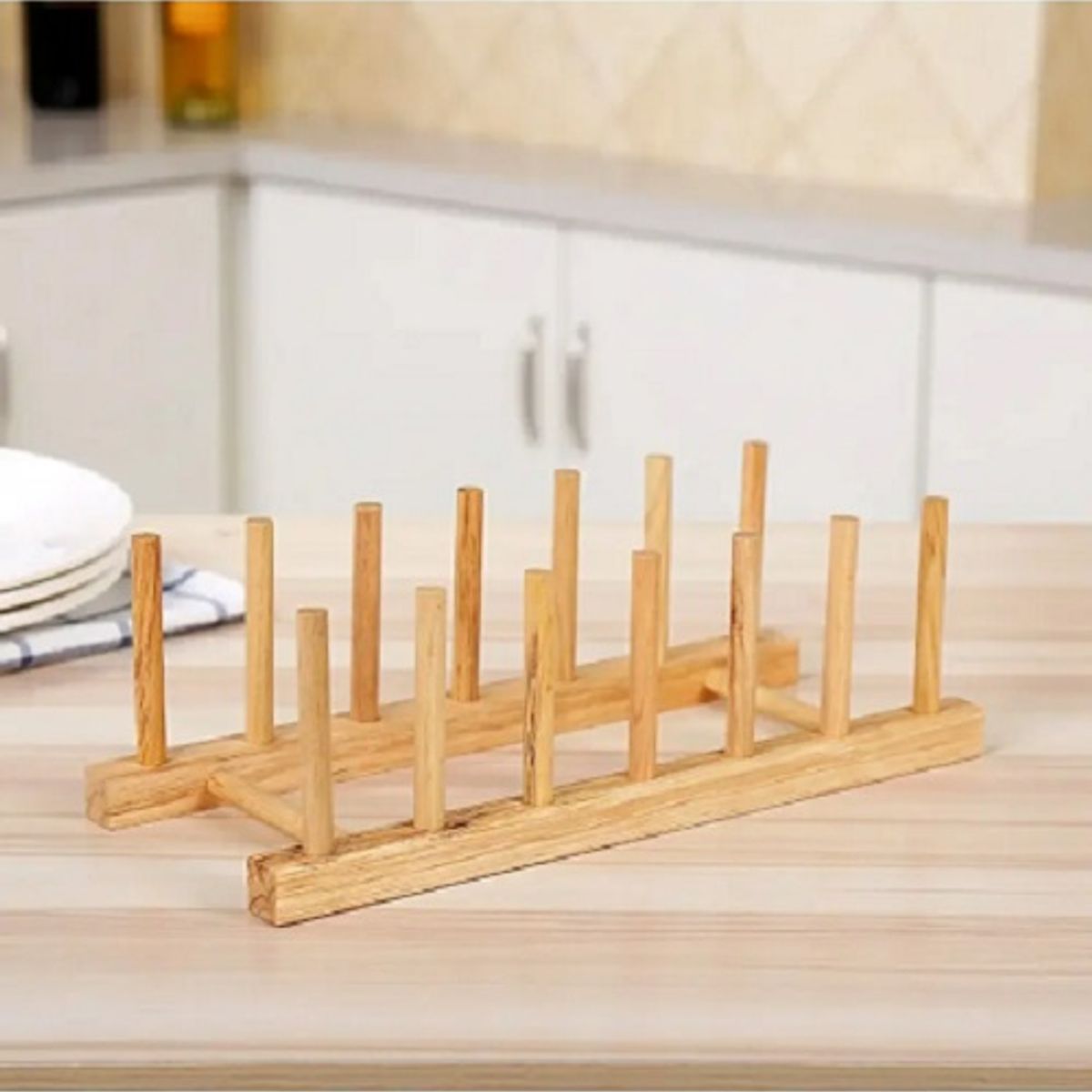 GENERICO - Organizador De Bambu Multiuso Porta Platos