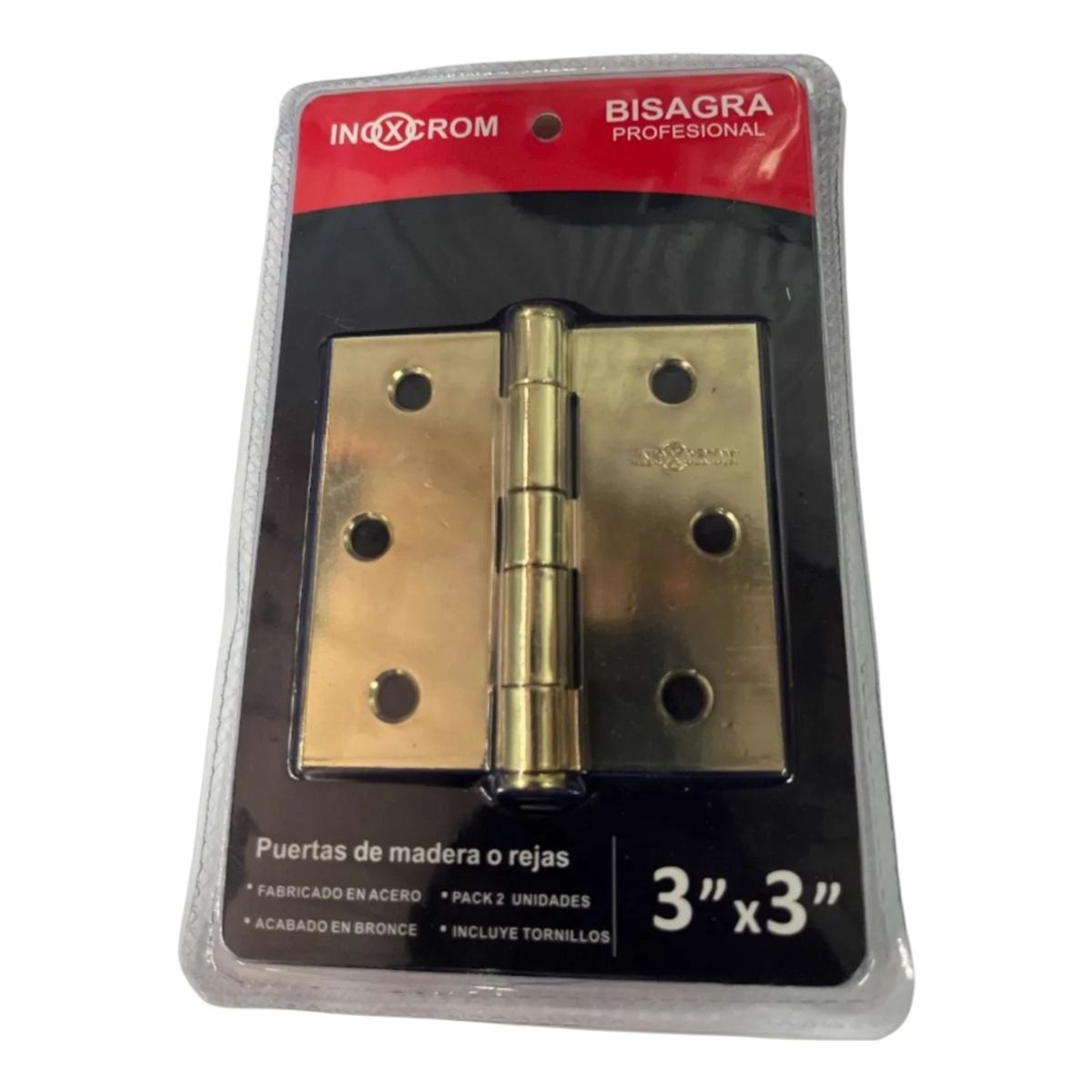 INOXCROM - Pack 2 Bisagras 3" x 3" BRONCEADA INOXIDABLE