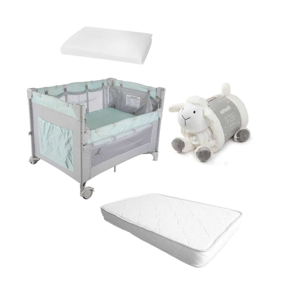 INFANTI - Cuna Colchón Playard Always Together Protector Manta Oveja