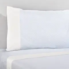 NINA HERRERA - Sábana Estampada Puntitos Celeste 2 Plazas