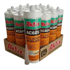 AKFIX - Masilla Acrilica Ac605 Pack 24 Sellador Grietas Y Muro