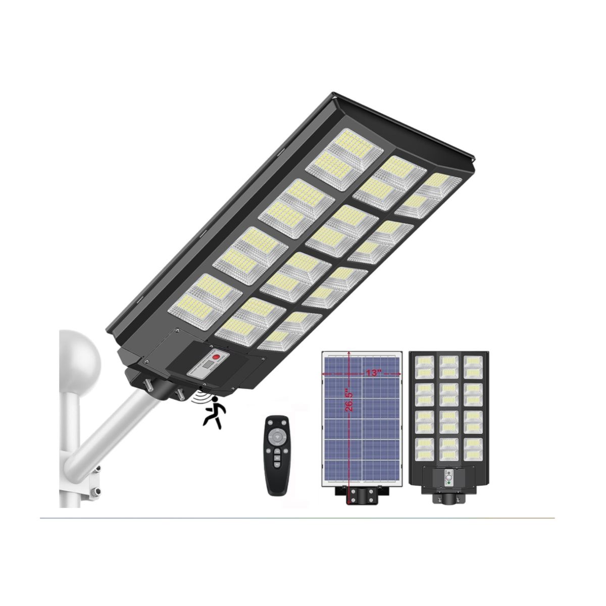 GENERICO - Foco Solar Led 1600w Exterior Alta Potencia + Control Remoto