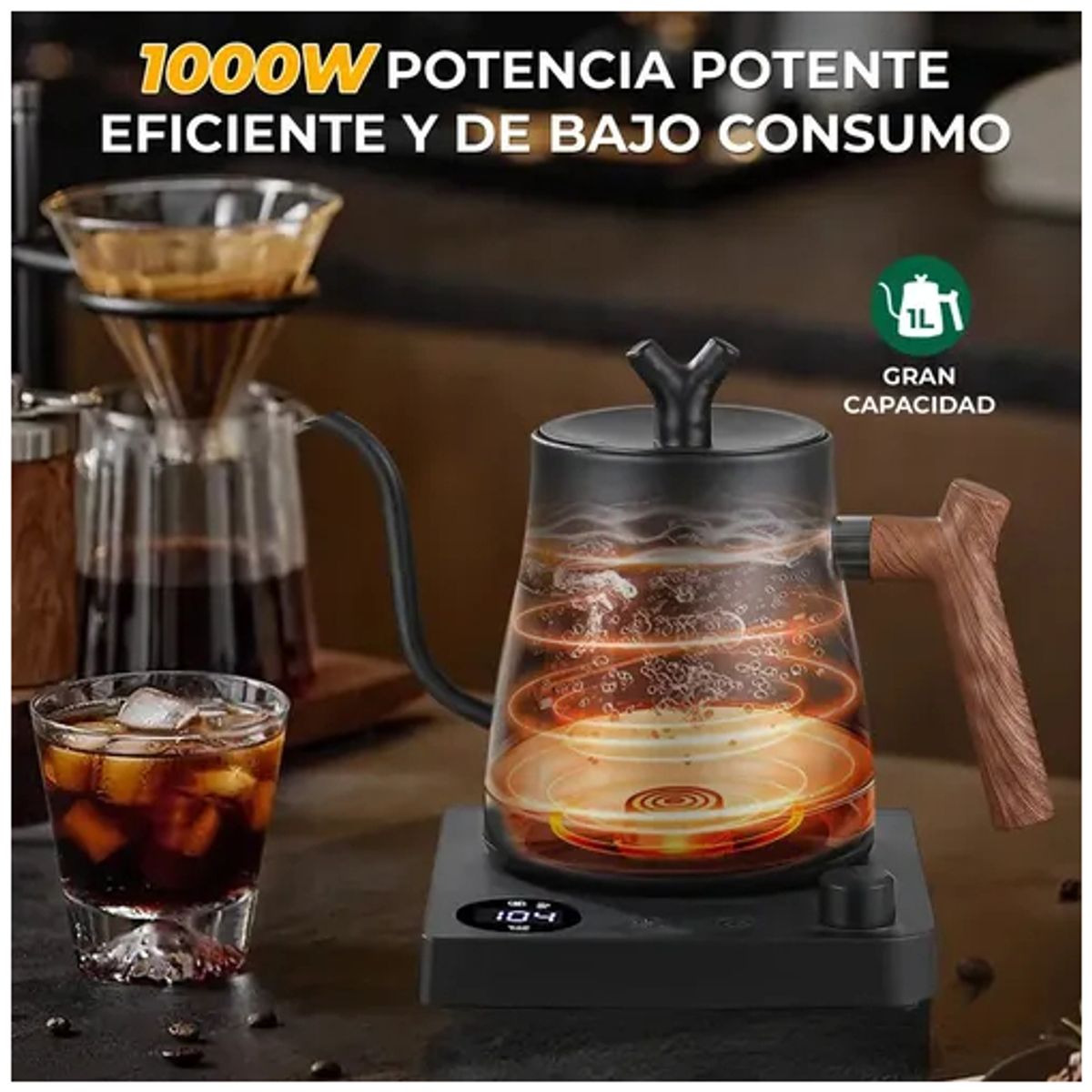 EVERSO - Hervidor Electrico Inteligente 1litros Acero Inoxidable 304