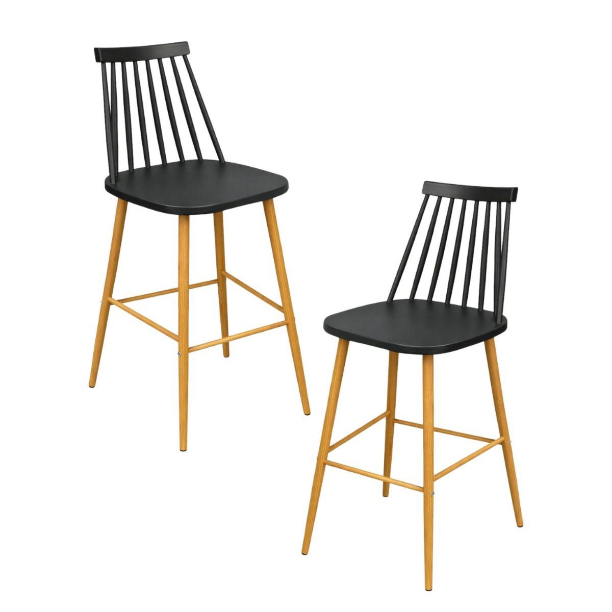 Pack 2 Taburetes de Bar 65 cm Royal Estilo Nórdico, marca HABITA2 CHILE - Foto Principal