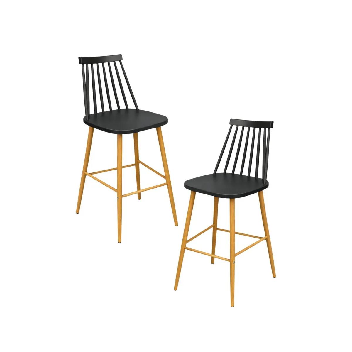 Pack 2 Taburetes de Bar 65 cm Royal Estilo Nórdico, marca HABITA2 CHILE - Foto Principal