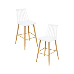 HABITA2 CHILE - Pack 2 Taburetes de Bar 65 cm Royal Estilo Nórdico