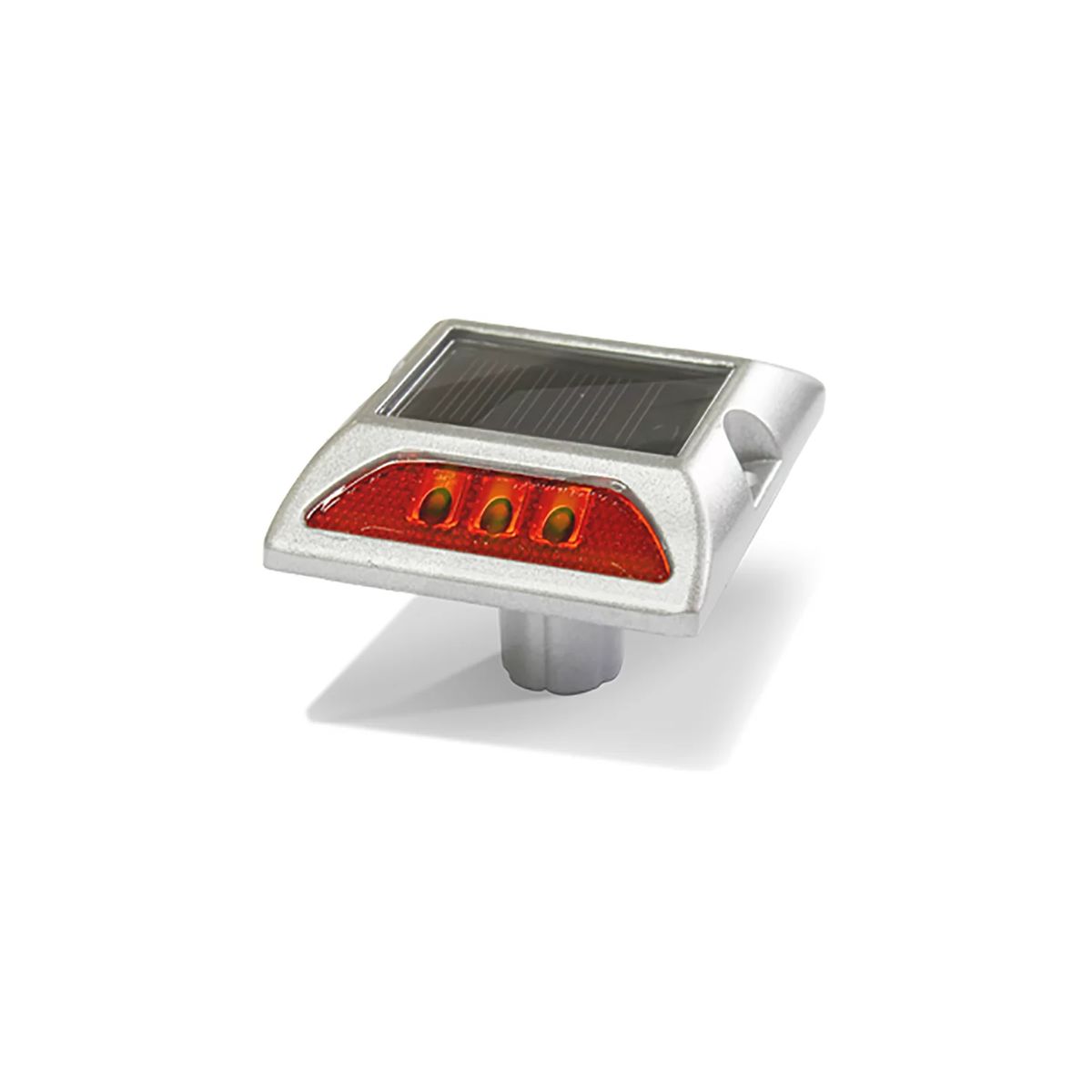 QRUBBER - Tacha solar 132mmx122mmx74 doble led rojo QRubber