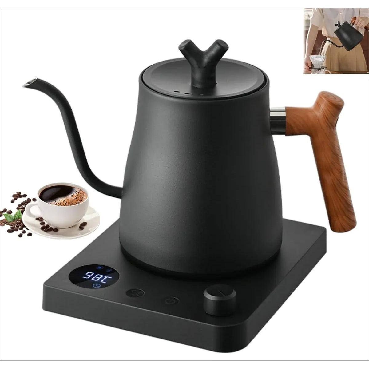 EVERSO - Hervidor Electrico Inteligente 1litros Acero Inoxidable 304