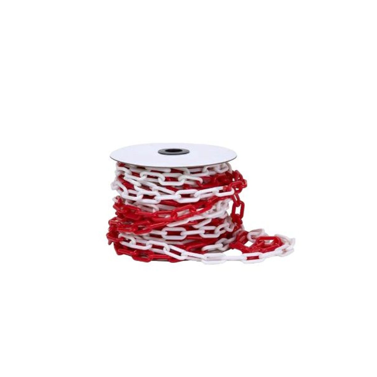 QRUBBER - Cadena plástico 25mtx8mm rojo/blanco QRubber