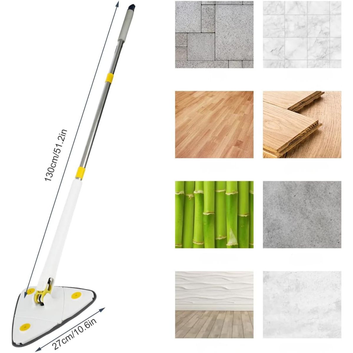 GENERICO - Mopa Trapero Triangular Gira 360 Limpieza Rincones Ampliable