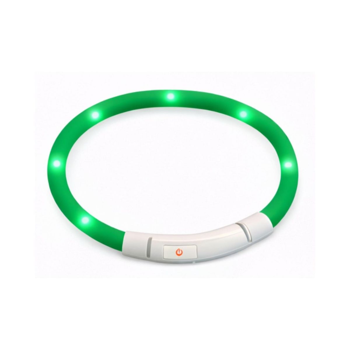 GENERICO - Collar LED Perro USB Recargable 39 cm 3-12 kg - Verde