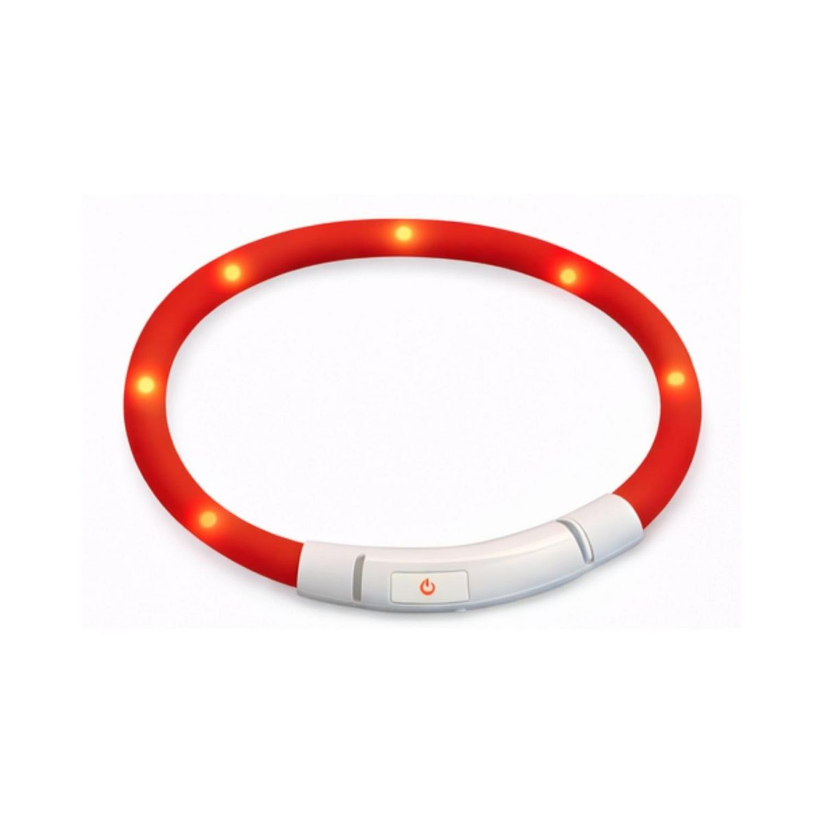 GENERICO - Collar LED Perro USB Recargable 39 cm 3-12 kg - Rojo