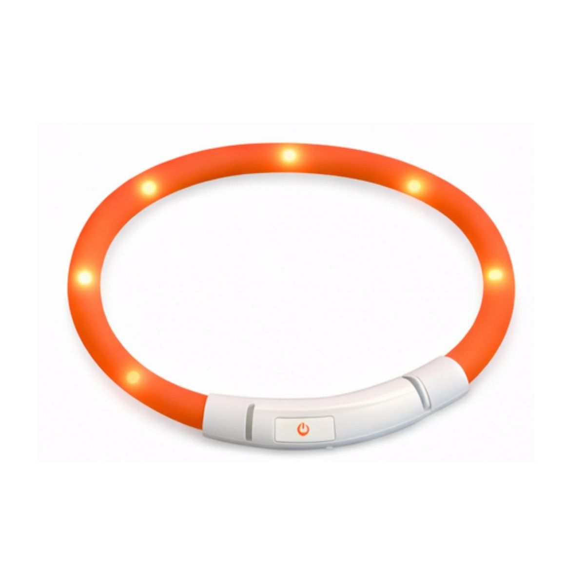 GENERICO - Collar LED Perro USB Recargable 39 cm 3-12 kg - Naranja
