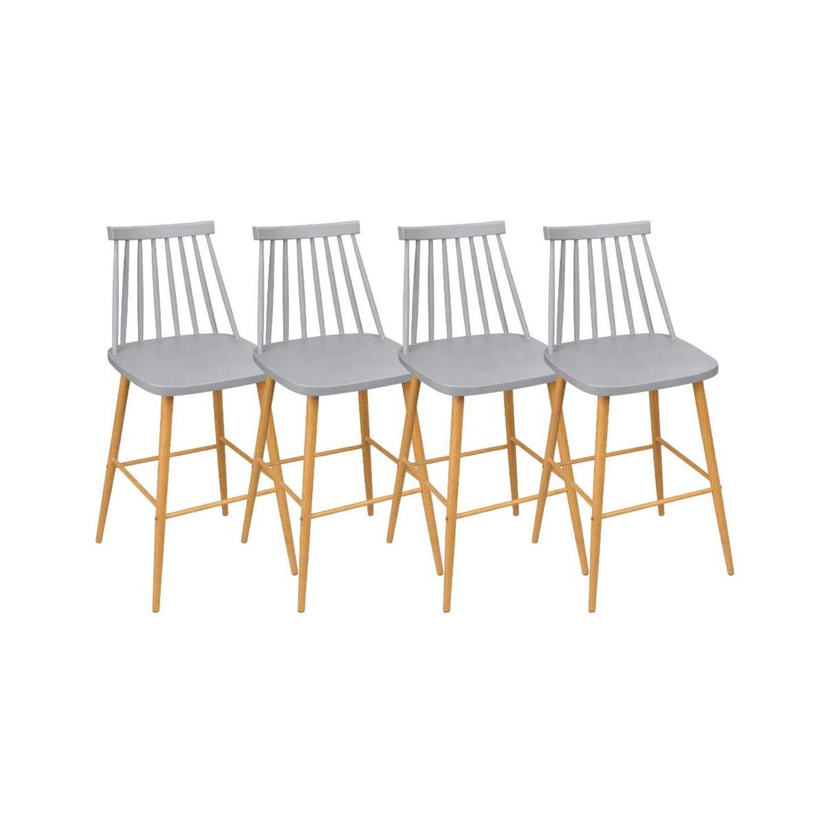 HABITA2 CHILE - Pack 4 Taburetes de Bar 65 cm Royal Estilo Nórdico