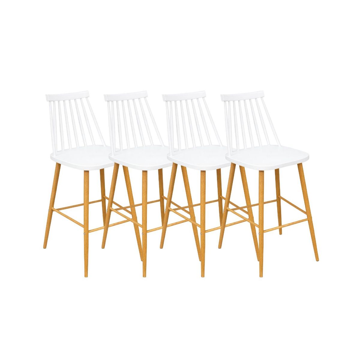 HABITA2 CHILE - Pack 4 Taburetes de Bar 65 cm Royal Estilo Nórdico