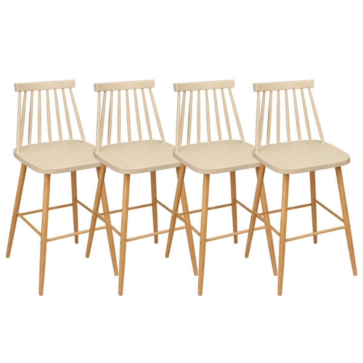 HABITA2 CHILE - Pack 4 Taburetes de Bar 65 cm Royal Estilo Nórdico