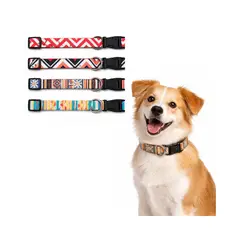 GENERICO - Collar Perro Talla L 10-25 kg Ajustable 35-50 cm Tela - Multicolor