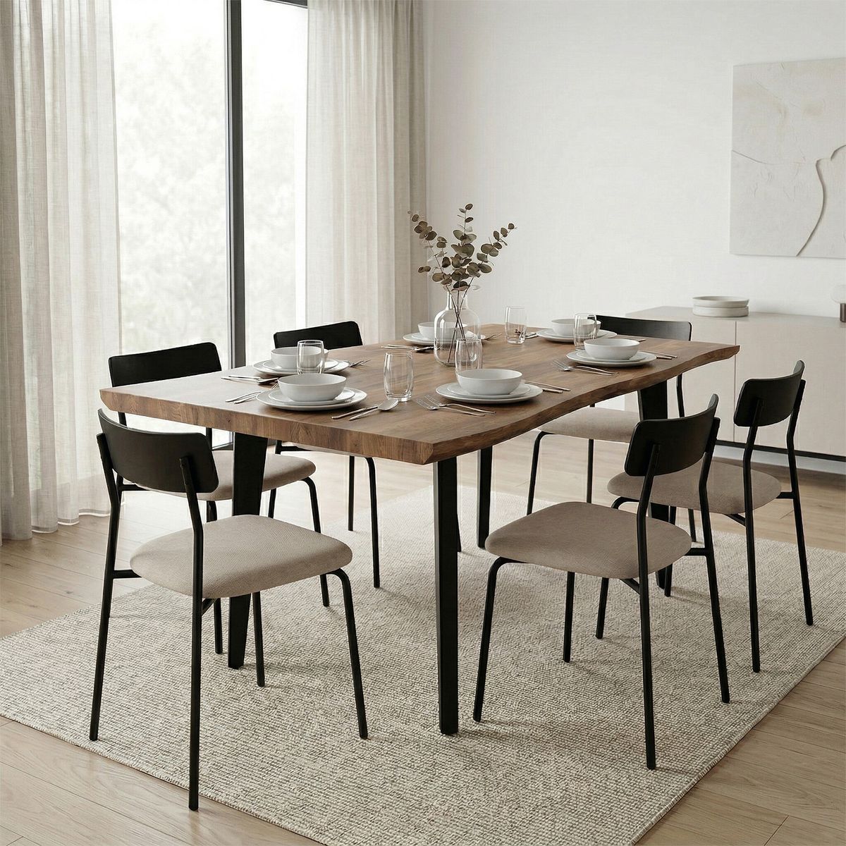 RELAN - Mesa de Comedor Extensible Trowa  Relan 160-200 x 90 x 76 Cm