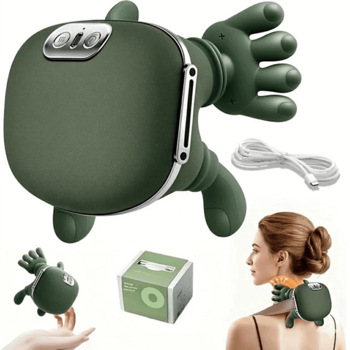 GENERICO - Masajeador eléctrico ergonómico portátil con calor simulador de manos