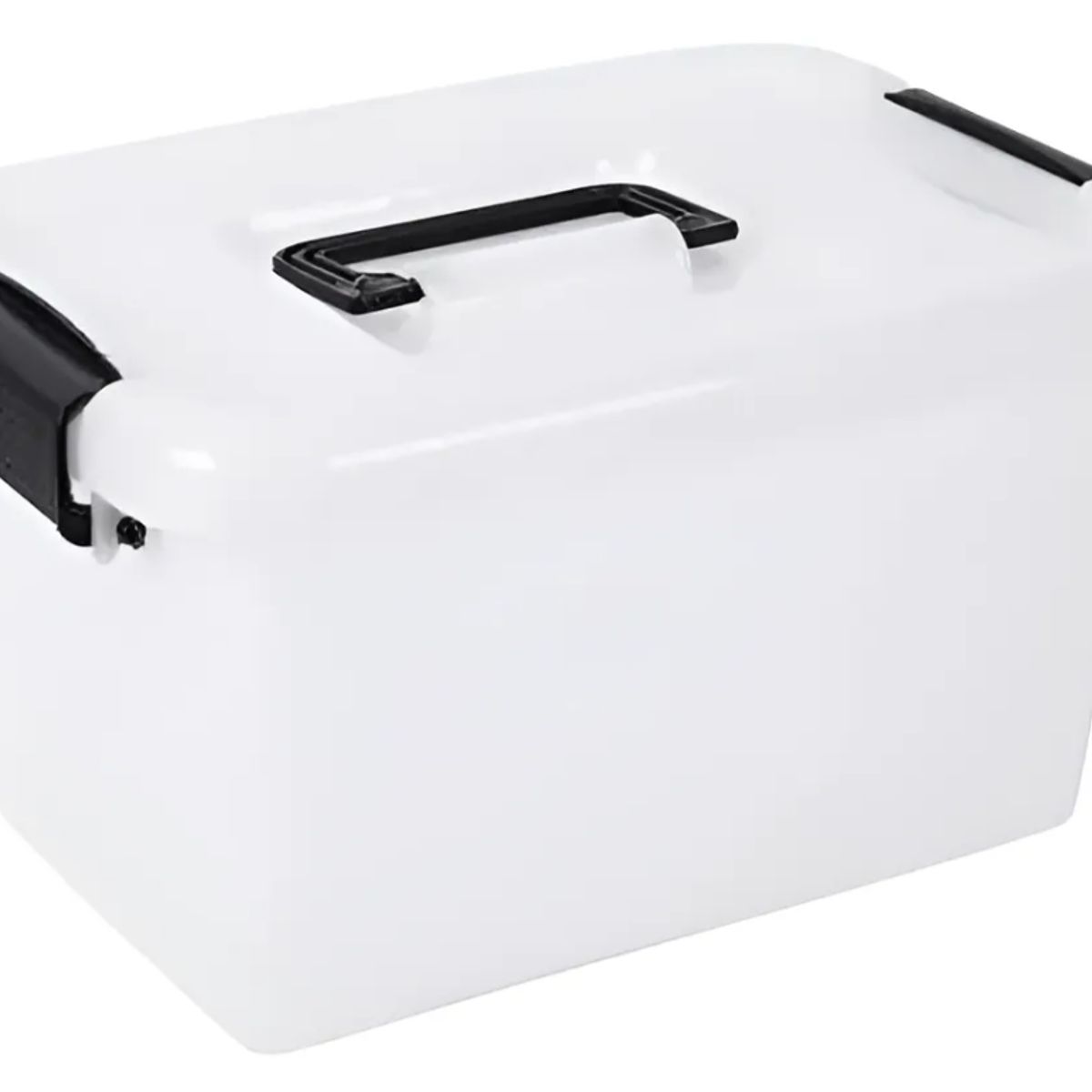 GENERICO - Caja Organizadora Plástica 42x30x25cm Con Tapa Y Broches 20l