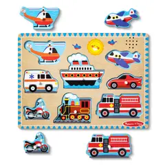 MELISSA & DOUG - PUZZLE ENCAJE DE MADERA LA GRANJA CON SONIDO MELISSA AND DOUG - VEHICULOS