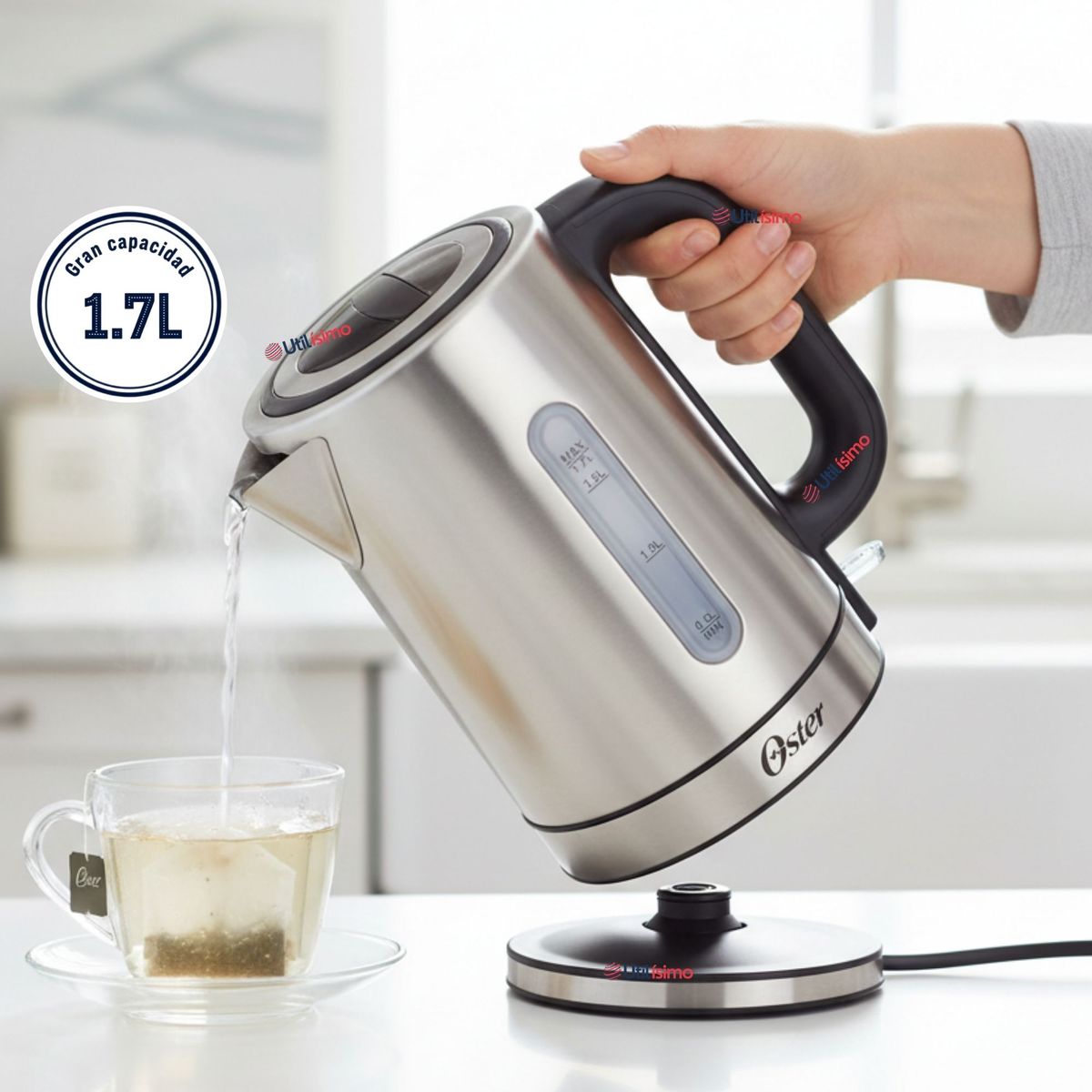 OSTER - Hervidor eléctrico Oster® 1.7 lt control de temperatura BVSTKT8970