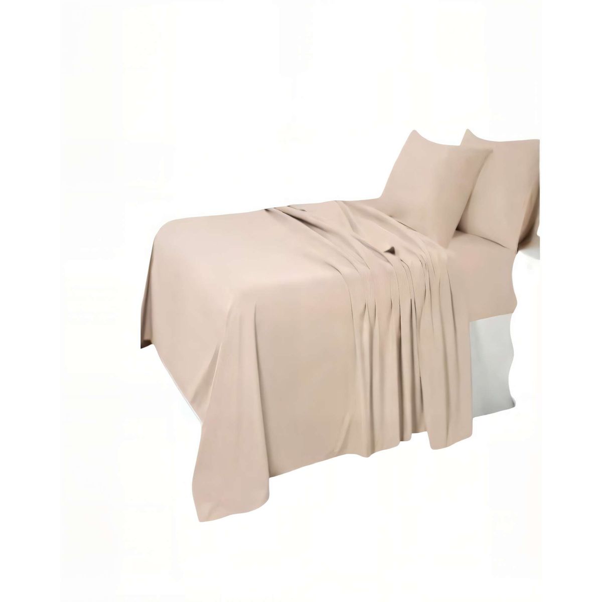 GENERICO - JUEGO DE SABANA 200 HILOS KING COLOR BEIGE