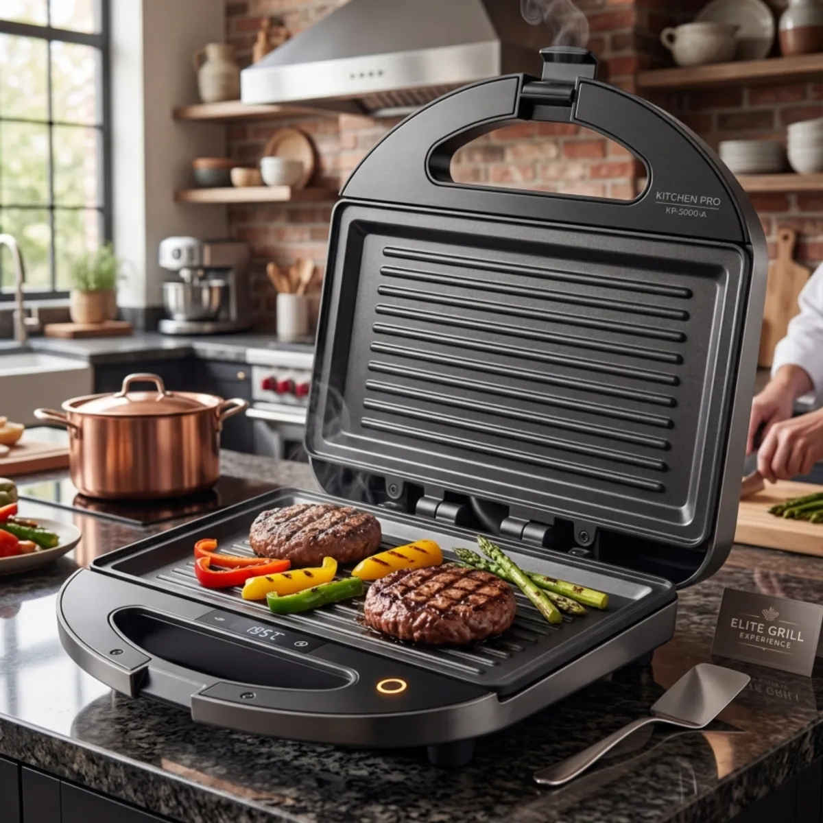 IRM - Sandwichera Electrica Grill 1200w Tostadora Pan Placa Antiadherente Rapida Calidad Hogar FIGOIMPORT