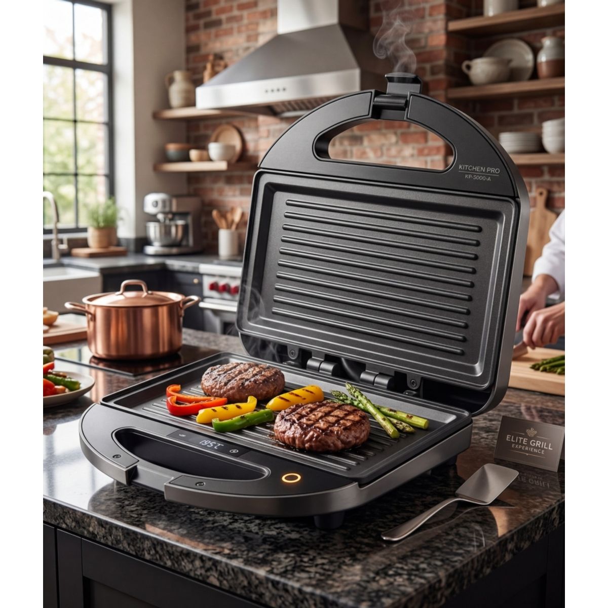 IRM - Sandwichera Electrica Grill 1200w Tostadora Pan Placa Antiadherente Rapida Calidad Hogar FIGOIMPORT