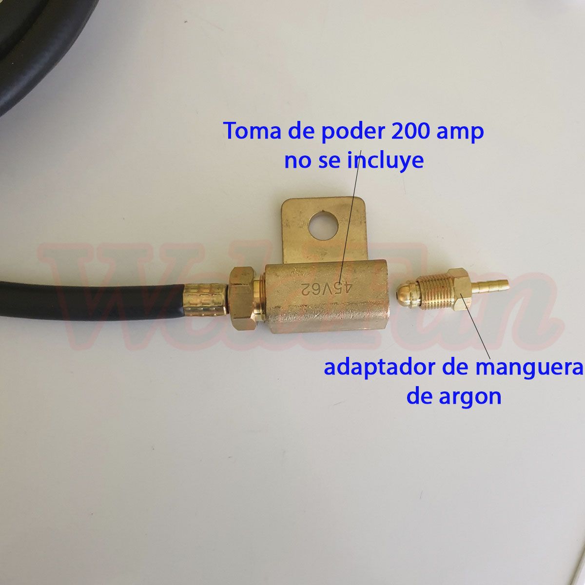 GENERICO - Adaptador De Manguera De Argón  Niple y Tuerca - Accesorios Tig