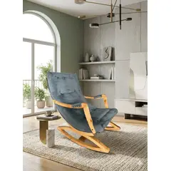 GENERICO - SILLA MECEDORA CON APOYA BRAZO GRIS FELPA