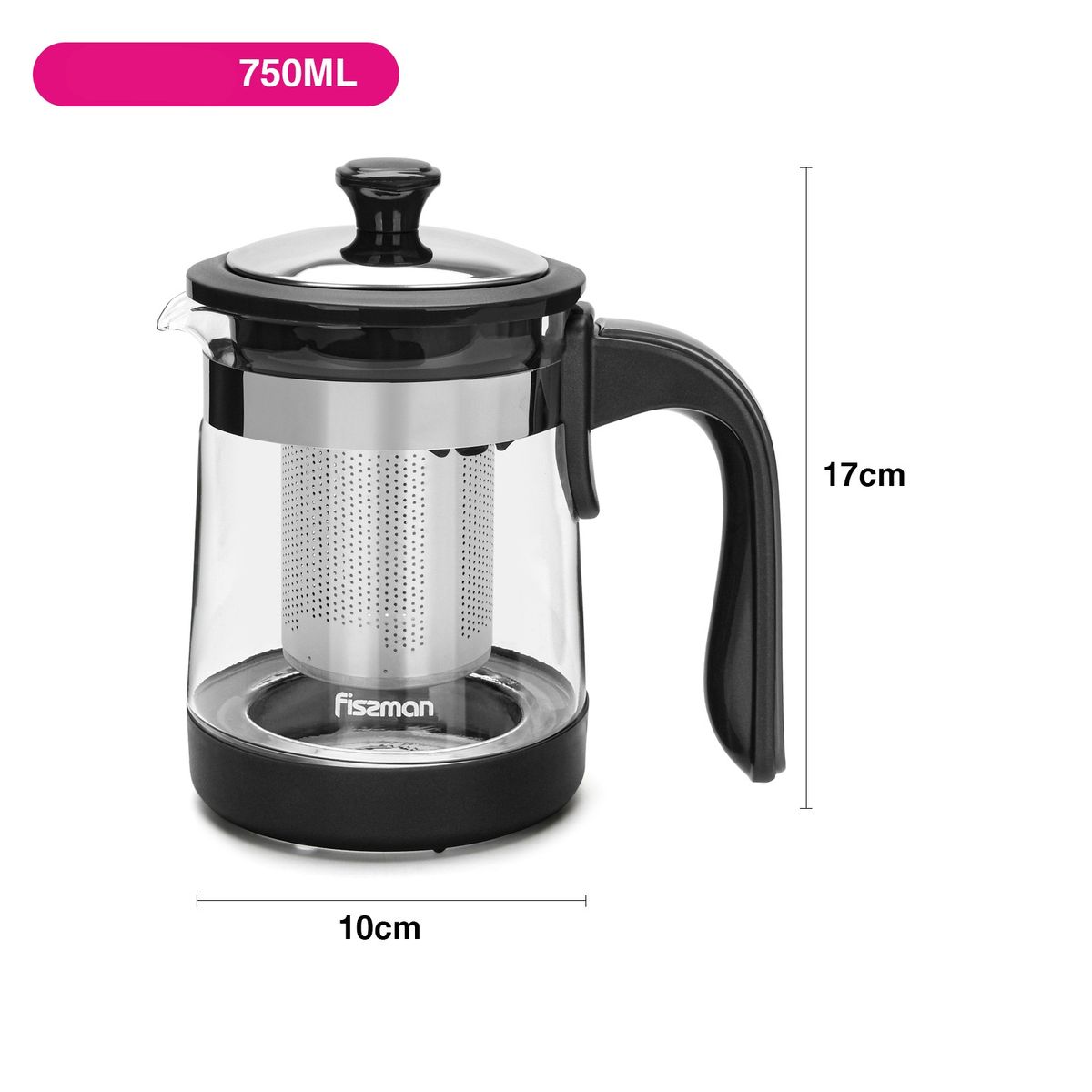 FISSMAN - Tetera De Vidrio Con Infusor 750 Ml - Fissman